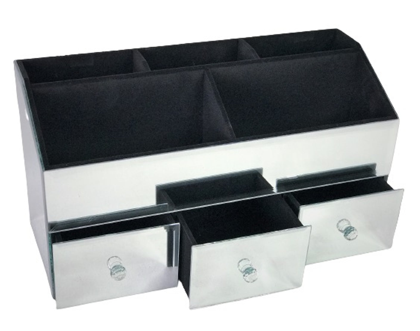 Mirrored Jewelry Organizer with 3 drawers and 5 compartments