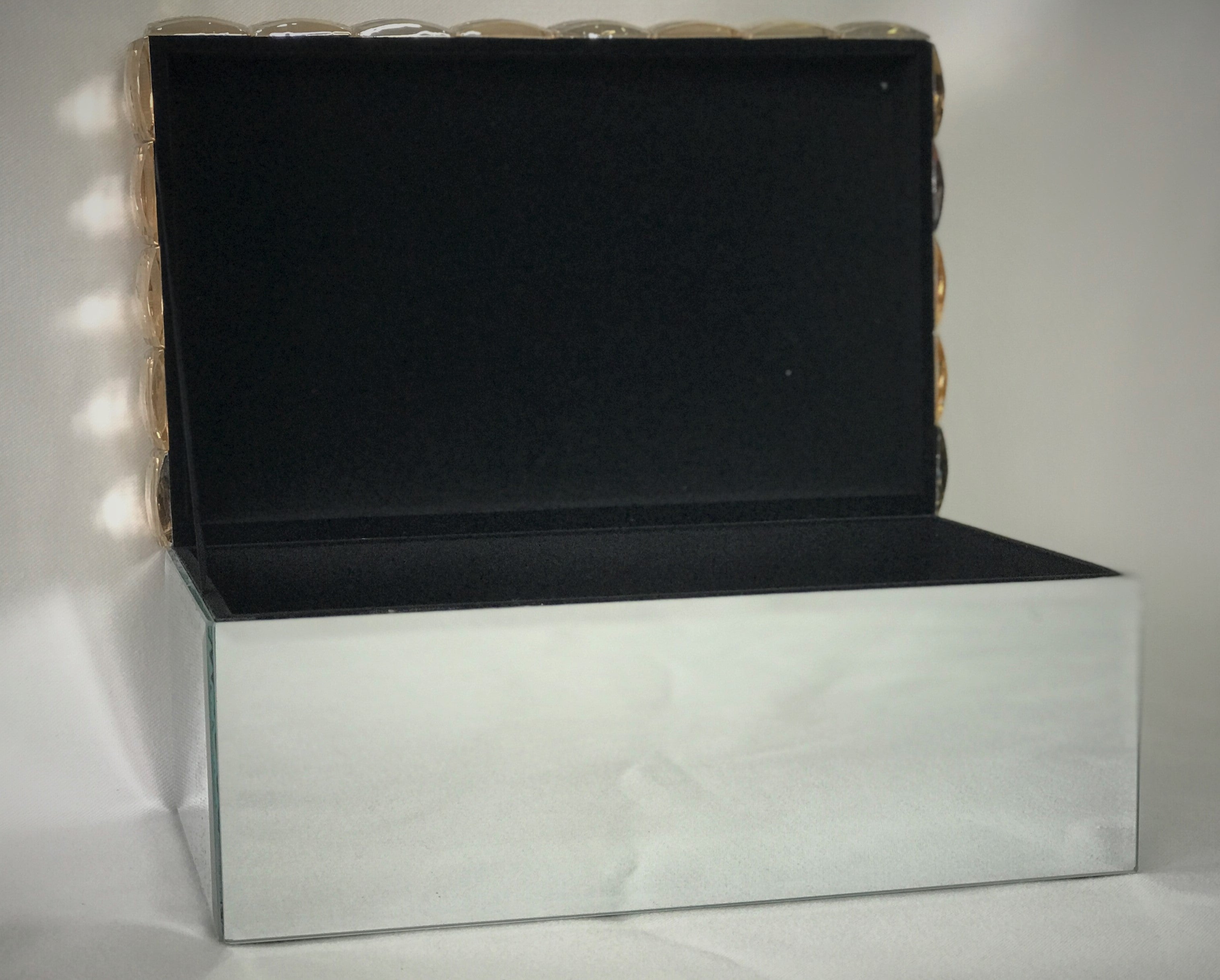 Mirrored jewelry organizer 3 compartments