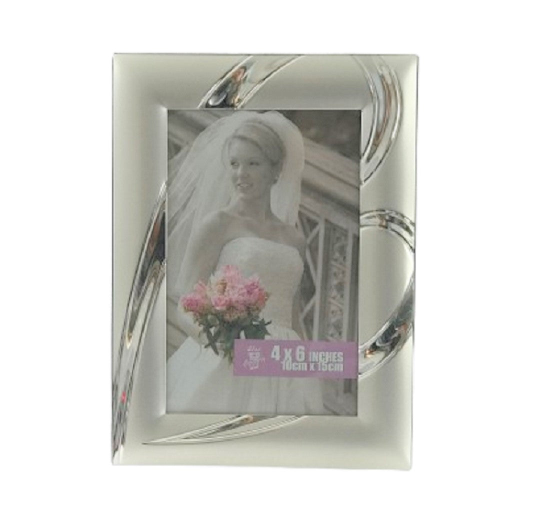 Valentina 4x6" Frm, Satin SP w/ Silver