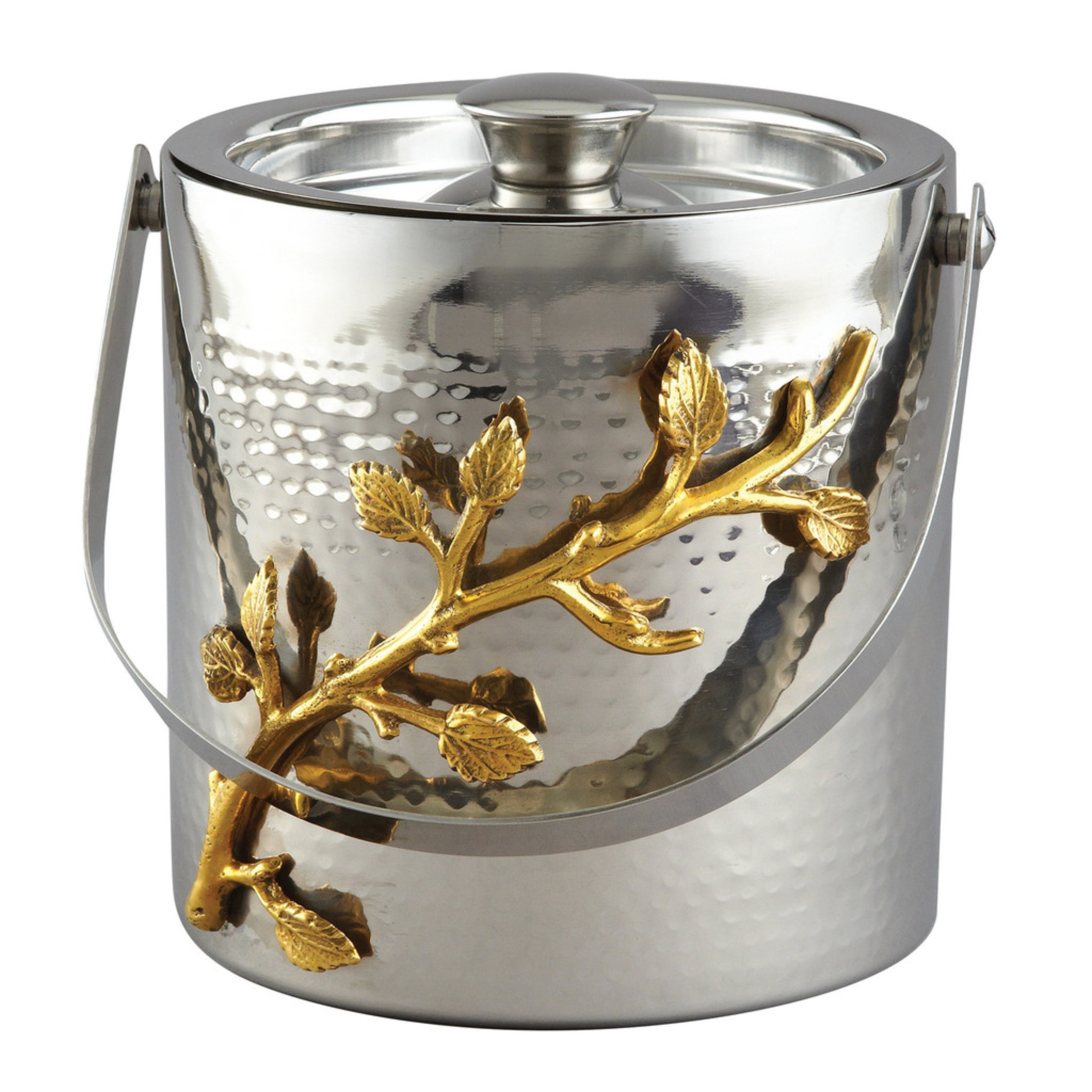 Gilt Leaf Double Wall Ice Bucket
