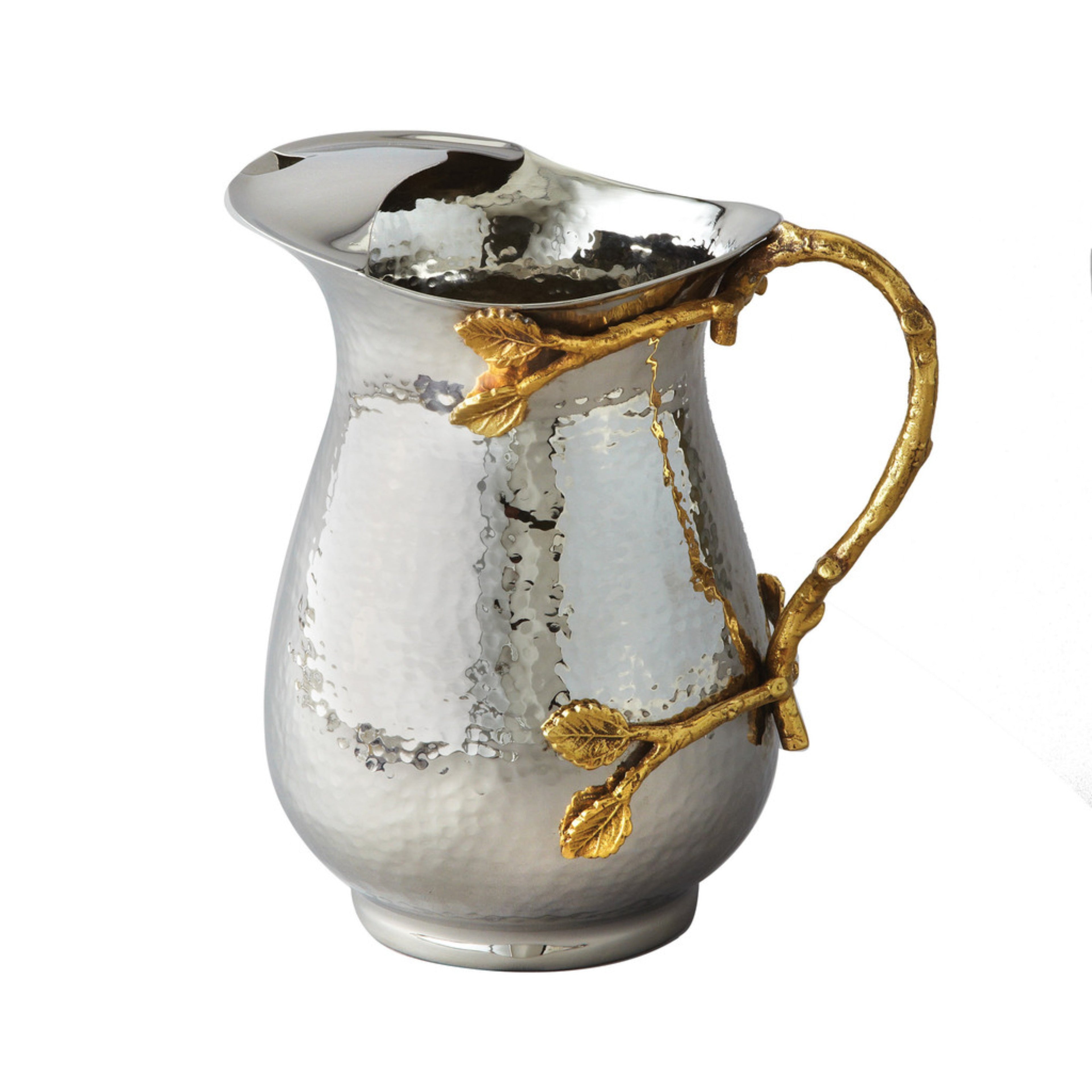 Gilt leaf Hammered Stainless Steel Water Pitcher
