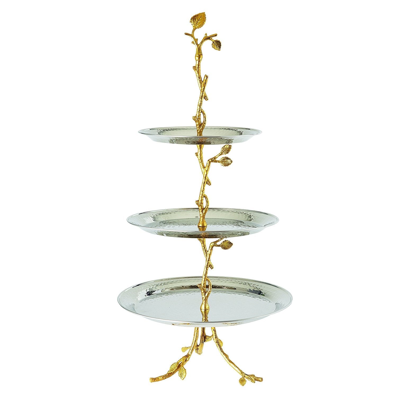 Gilt Leaf 3-tier Tray