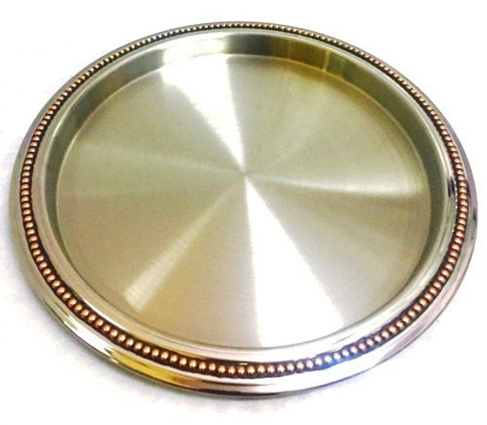 Silver Stainless Steel Rectangular  tray w/handles 21.25 x 9.5"