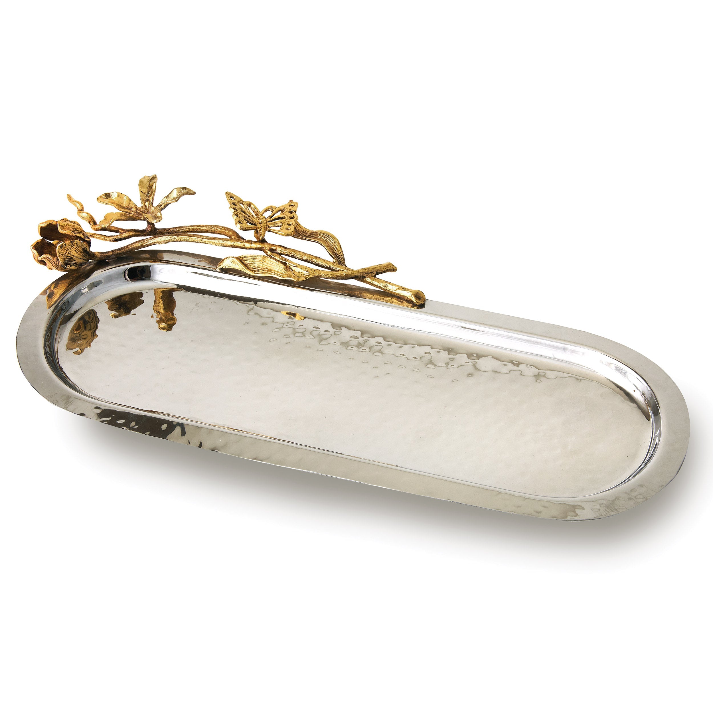 Gold Butterfly long oval tray