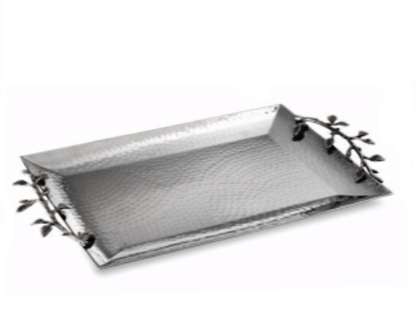 Sparkle Silver leaf rectangular tray