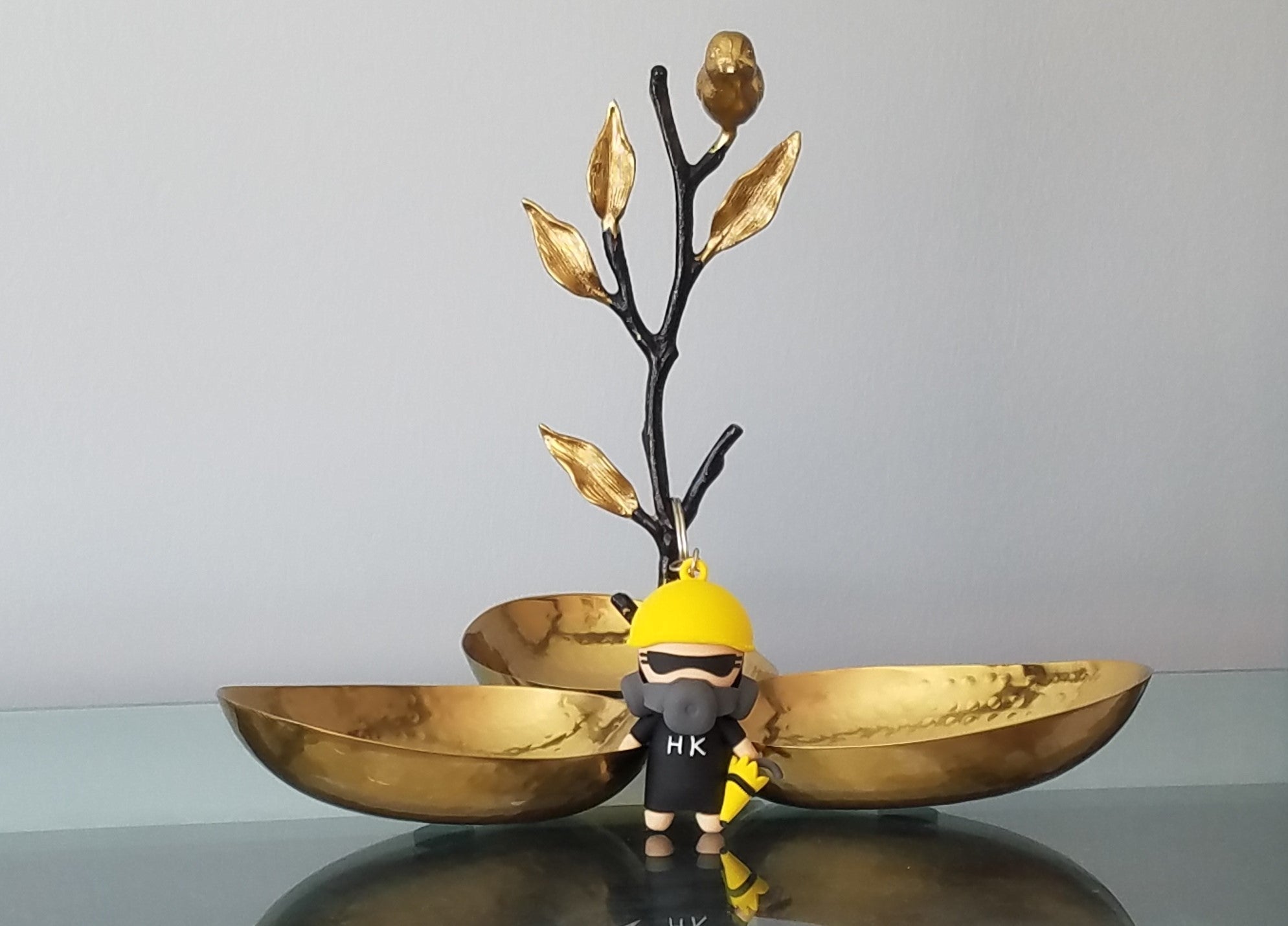 Songbird triple dish - 4 1/2 x 3 1/4"