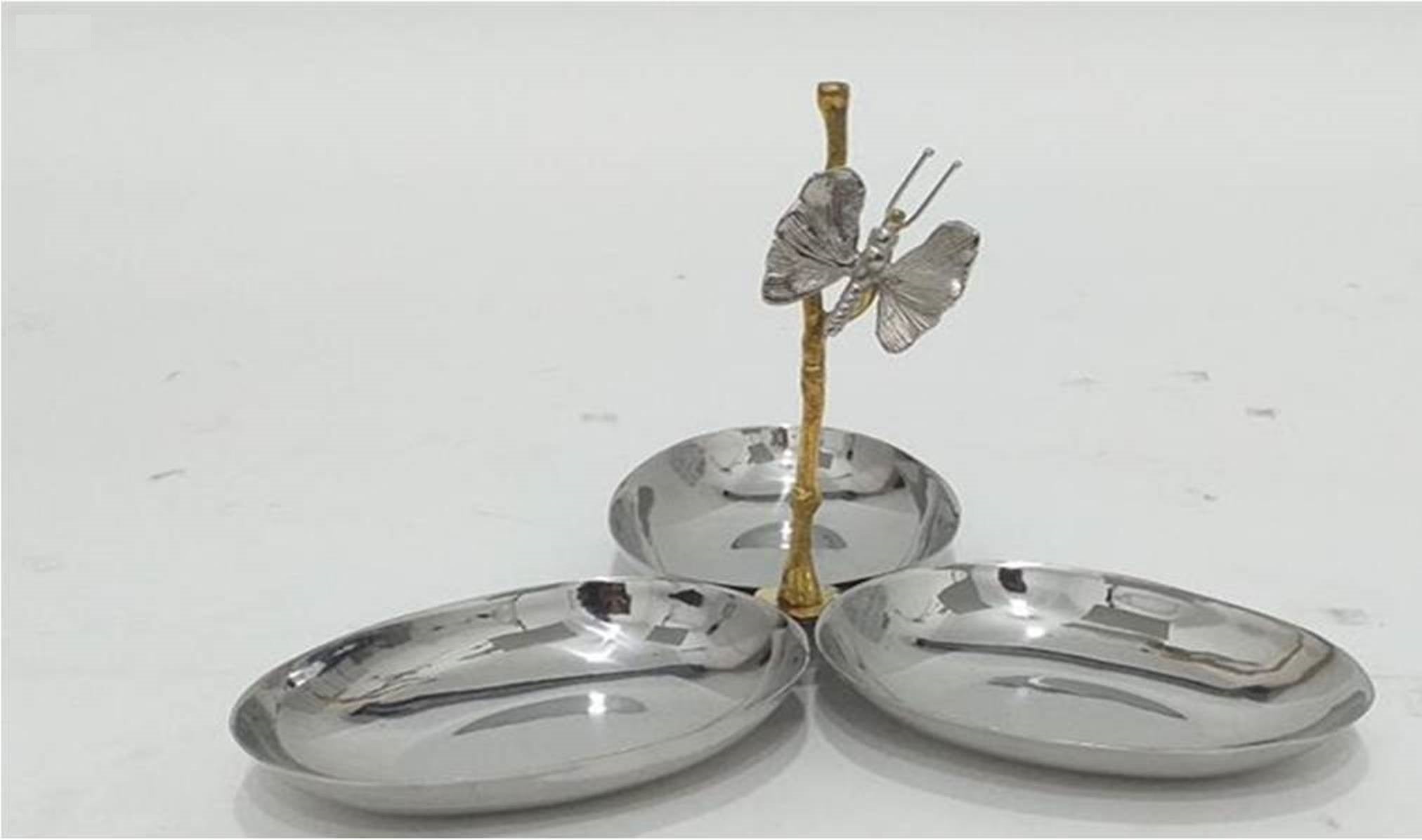 Dragonfly triple dish- 6 x  4 3/4" , Handle 8.5" High