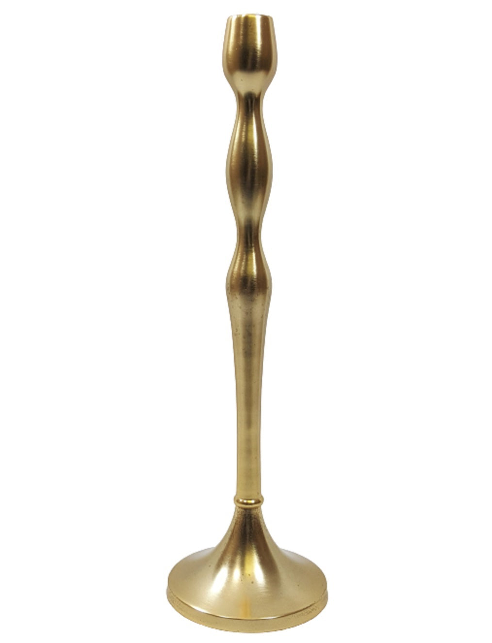 Brushed gold candle holder: H 16"