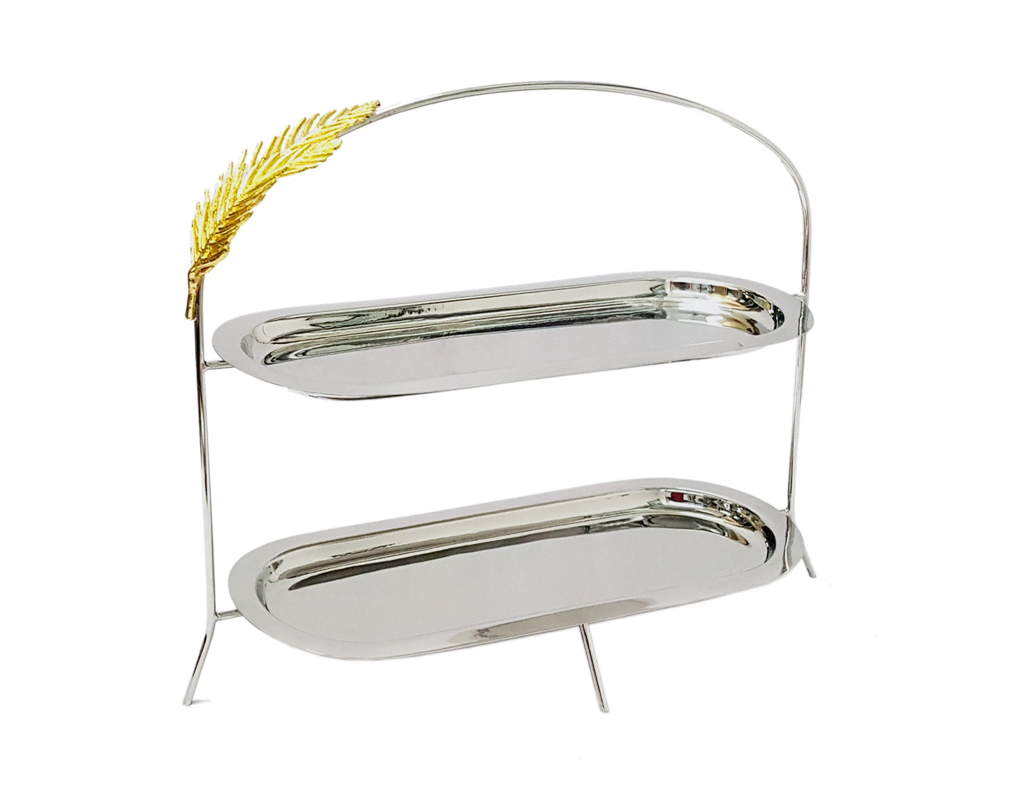 2-tier stand w/gold fern: 16x6"