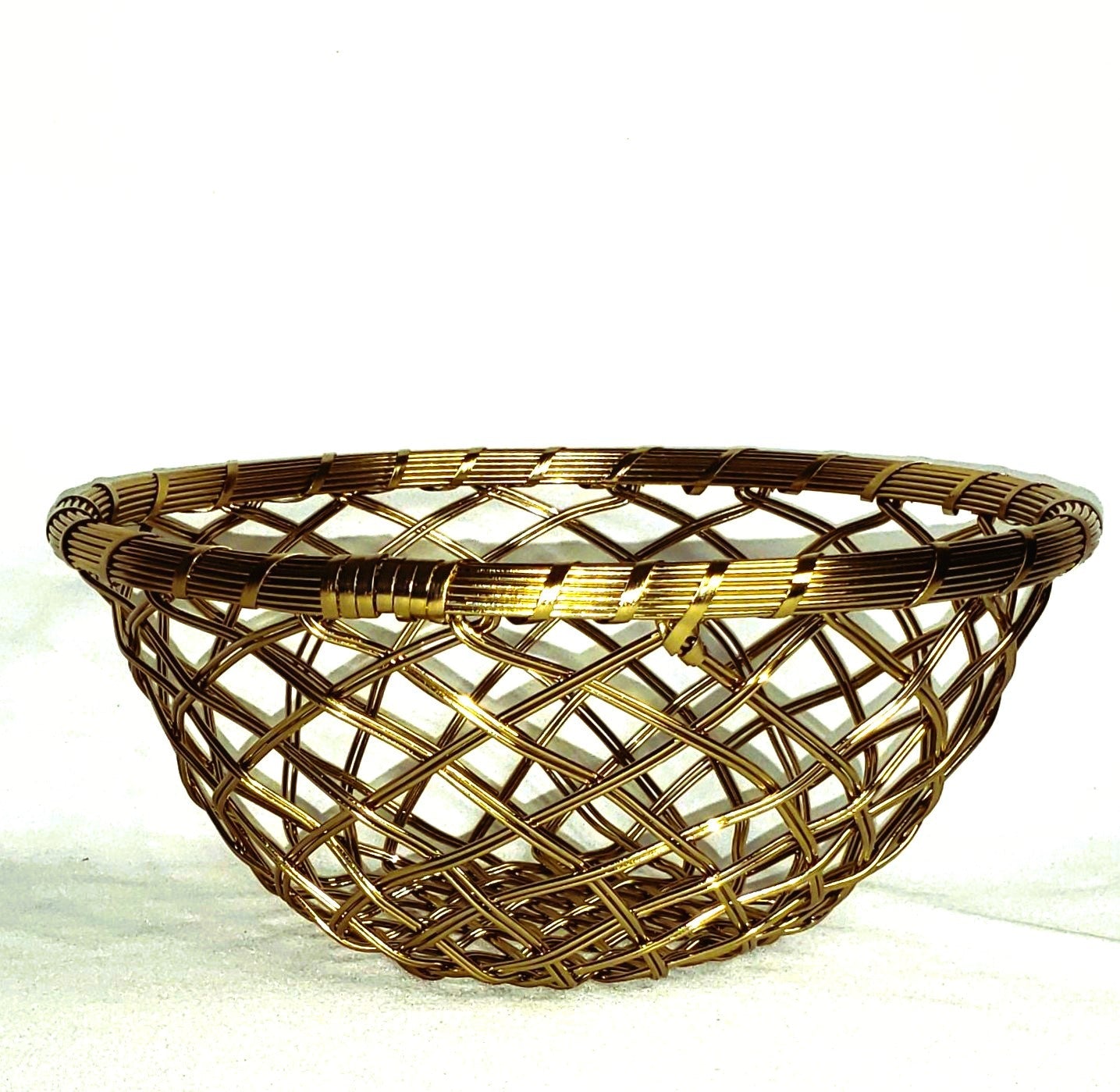 Gold Metallic 12" round basket