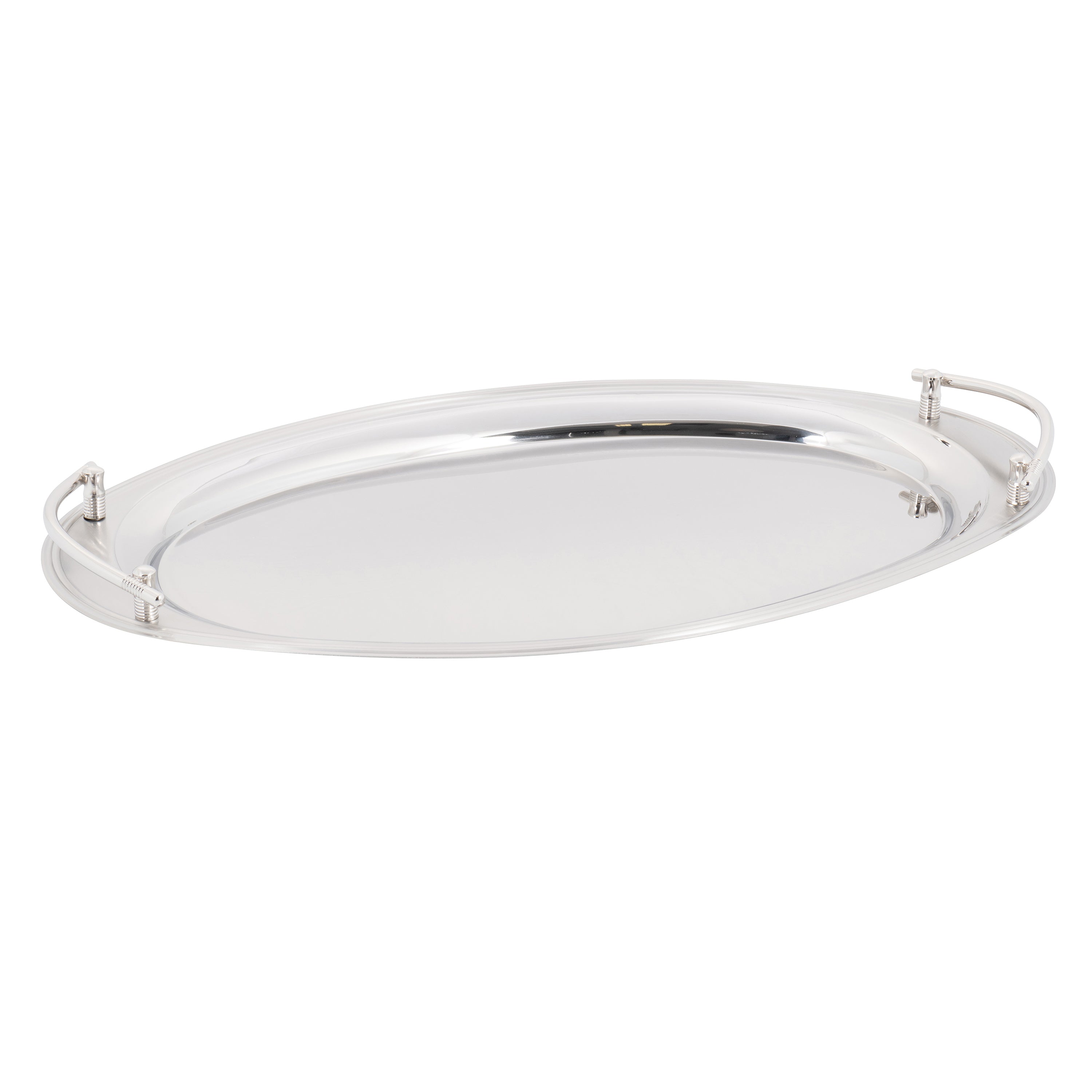 22" x 13" Oval Stainless Steel Tray w/ Handles