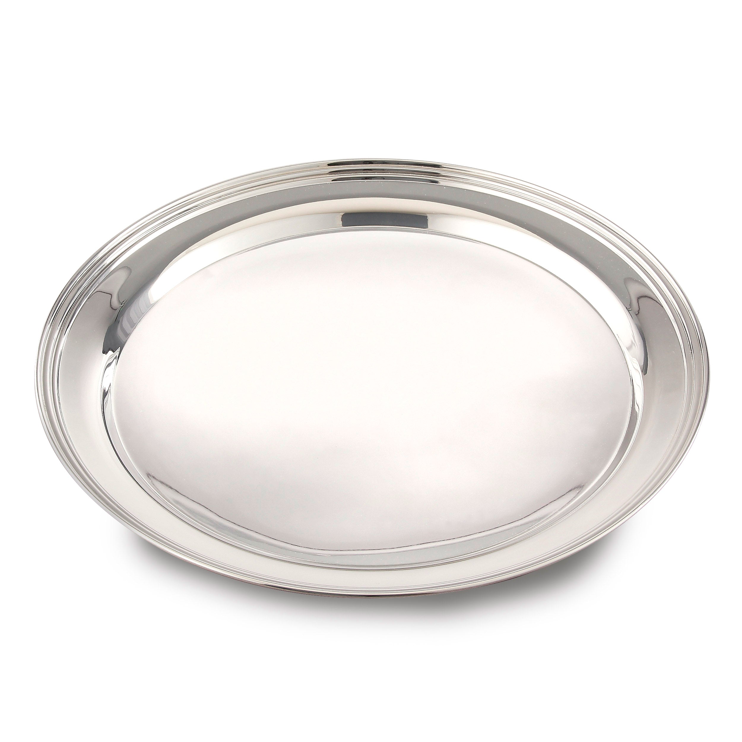Stainless steel round tray: 17" diameter