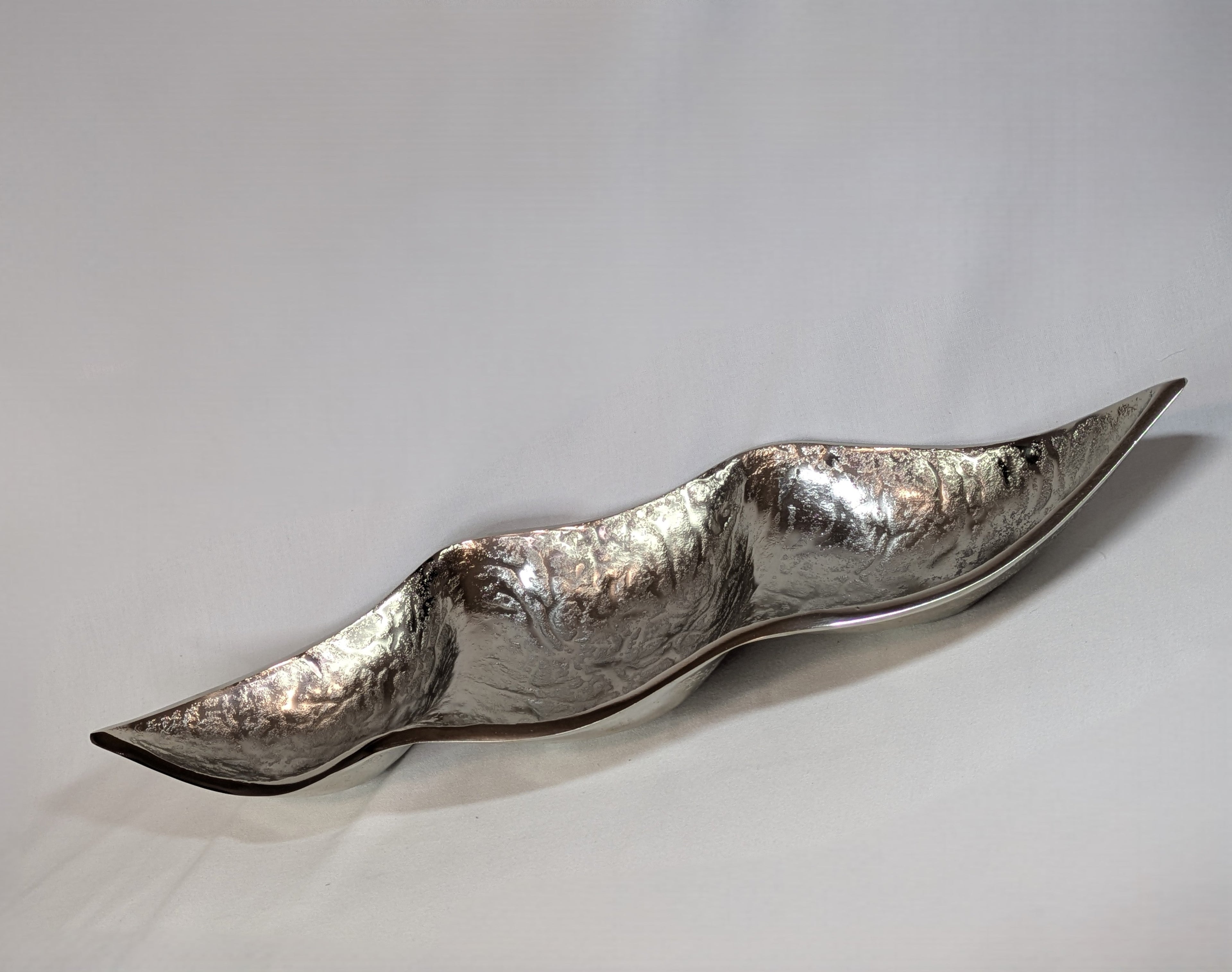 Premium Silver Metallic Triple Section Serving Bowl