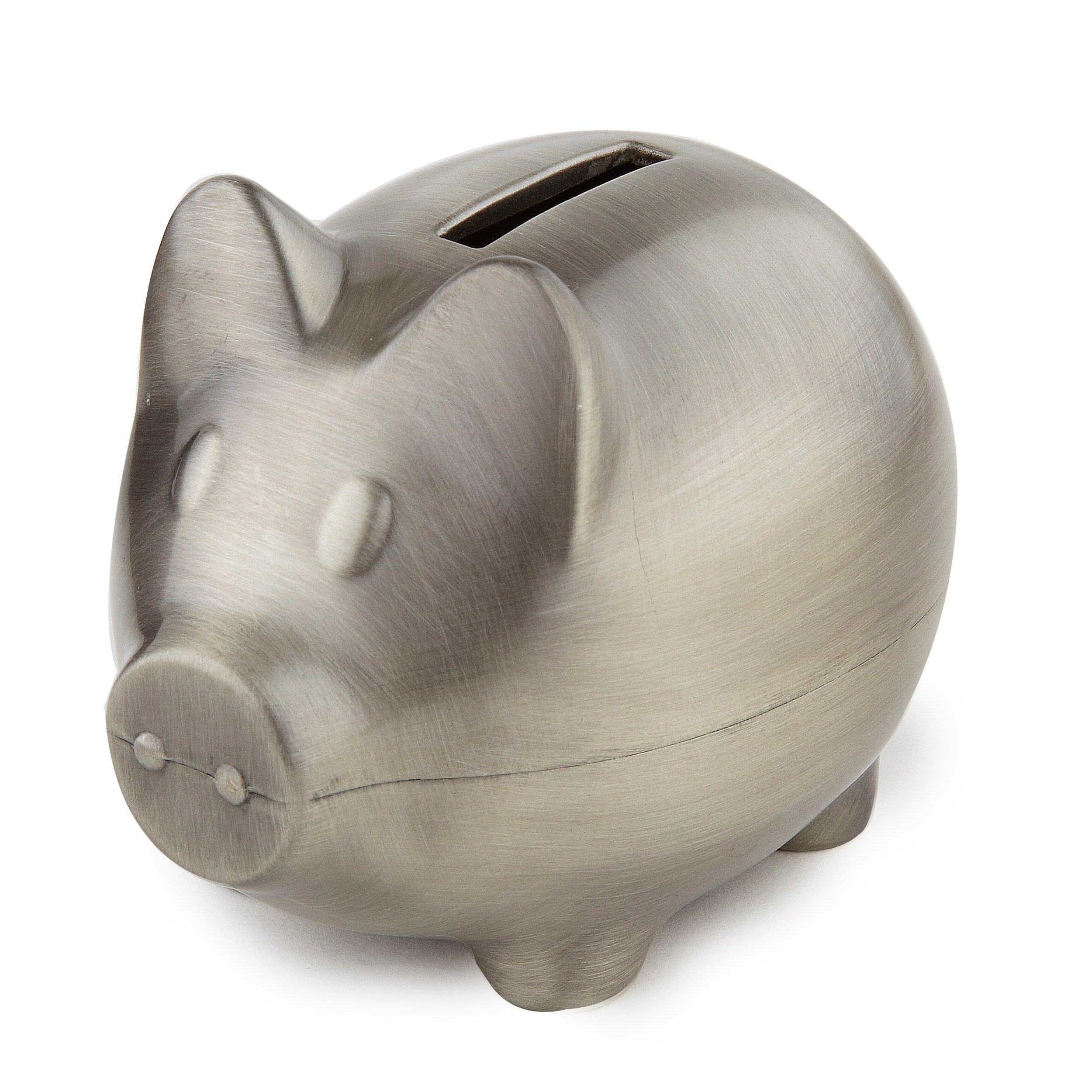 Piggy Bank Pewter Finish Plain