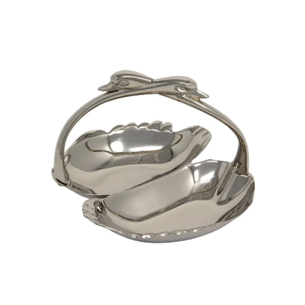 Swan double dish - 5 3/4 X 5 1/4 X 4 1/4"