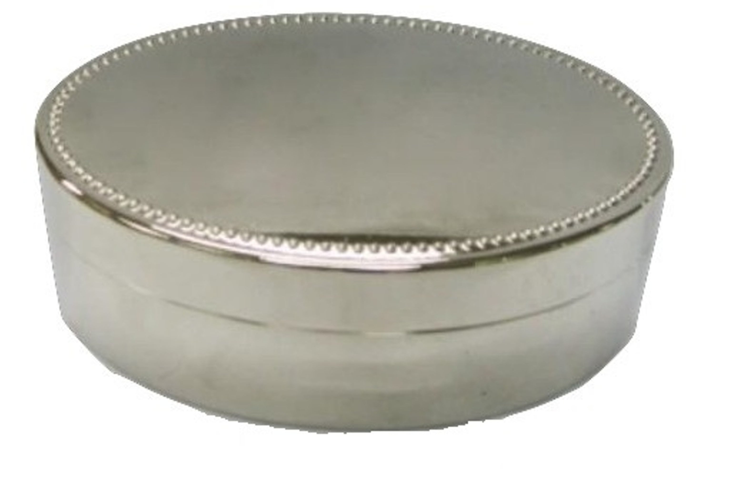 Nickel Plated Oval Jewelry Box, 4.5" x 3"