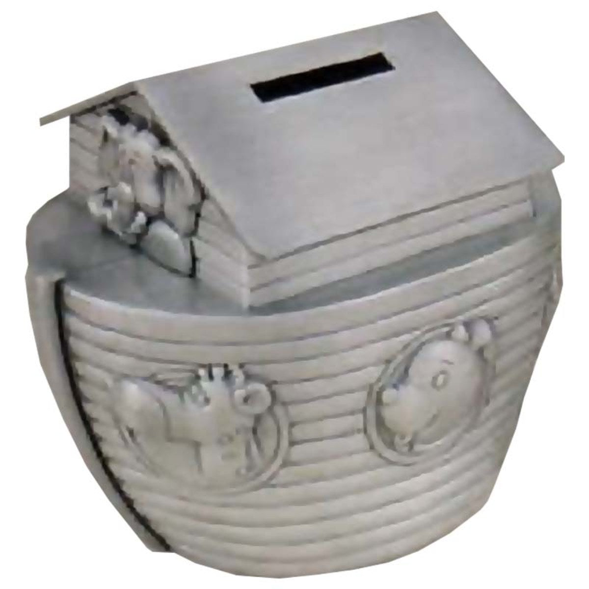 Pewter Plated Noah's Ark Bank, 4"H, 4.5"L, 3"W