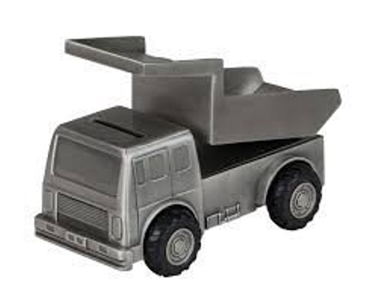 Pewter Plated Mining Truck Bank