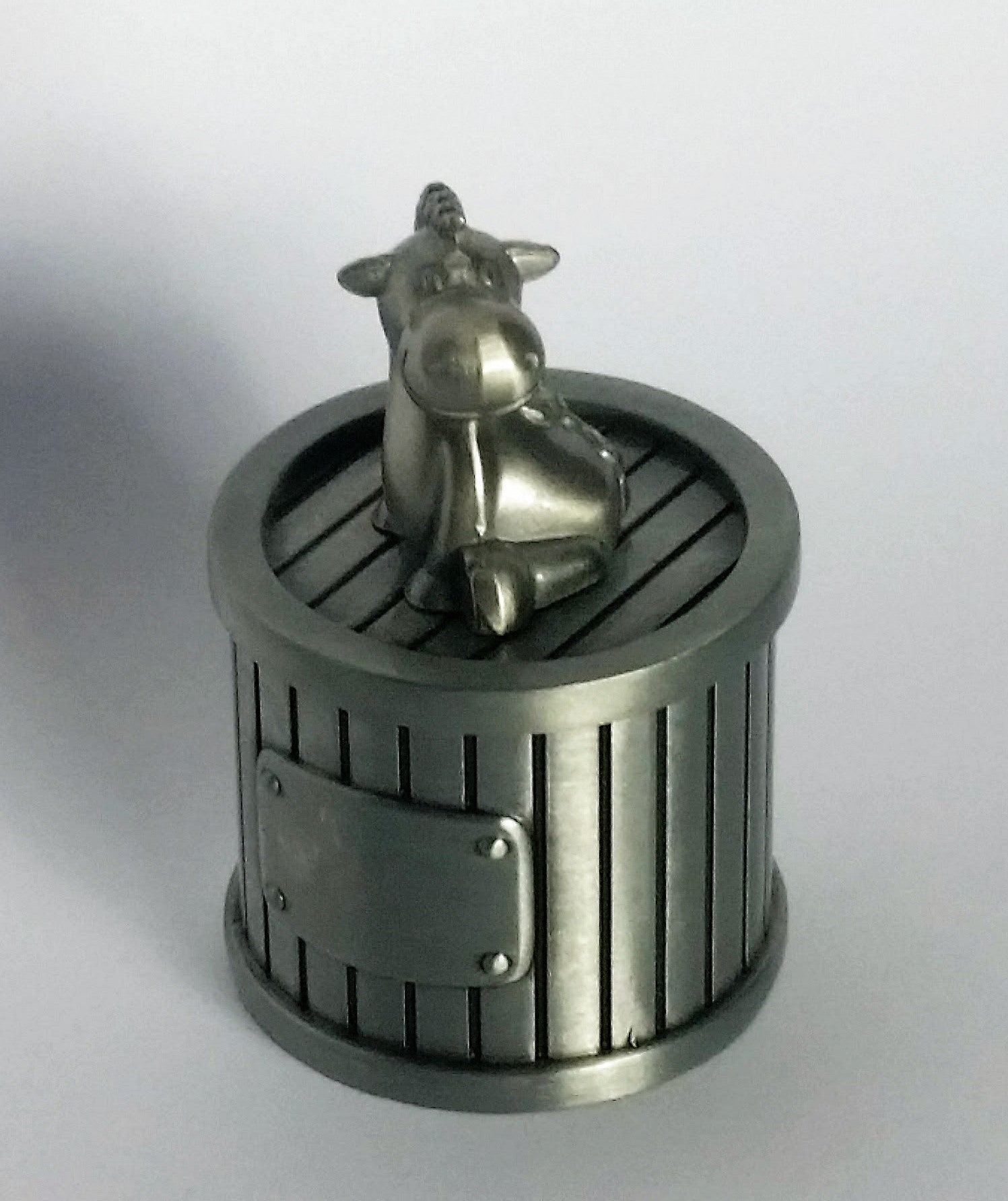 Pewter Plated Tooth box w/donkey