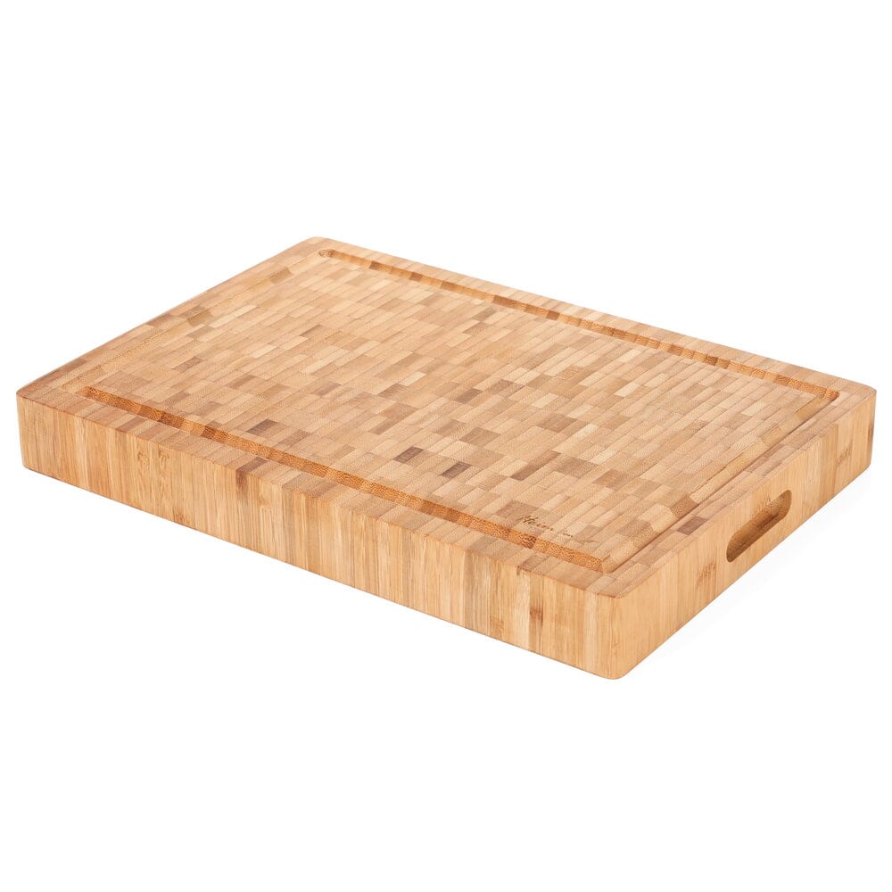 Large Bamboo Butcher Block Professional Grade Grainy Pattern