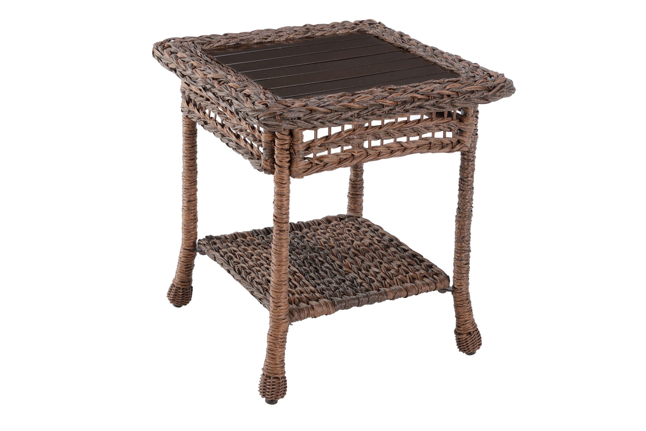 Faux Sea Grass Resin Rattan End Table