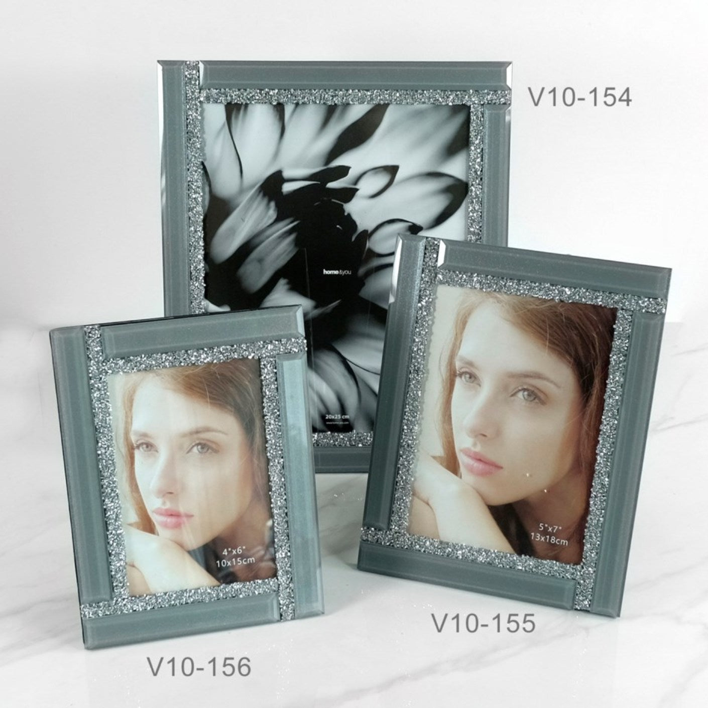Grey Mirrored Photo Frame 8 X 10"