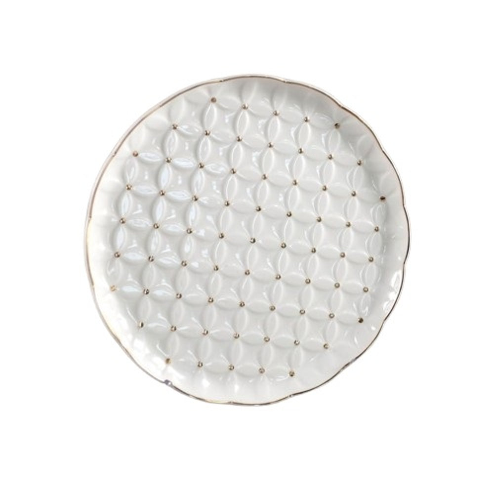 7.5" Round Plate with Gold Dot