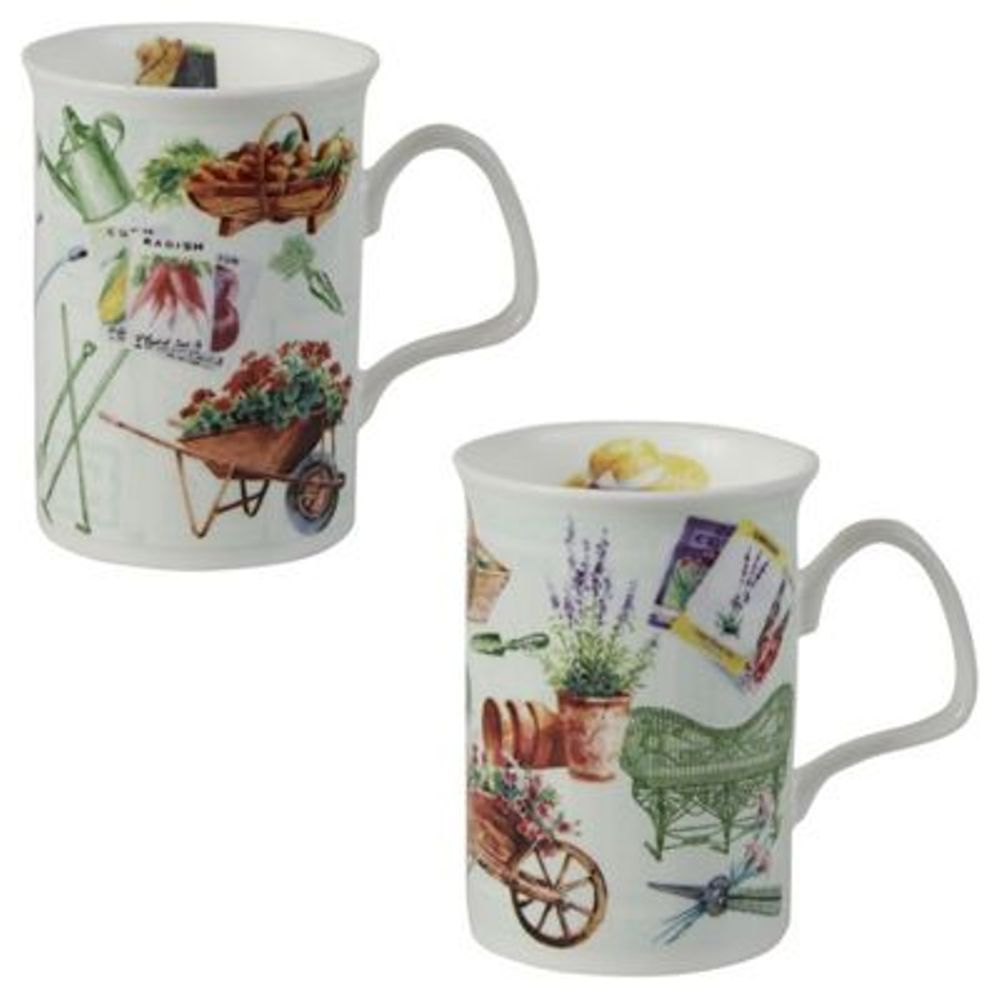 Roy Kirkham Lancaster Mug -IN THE GARDEN, Set of 6, Made in England