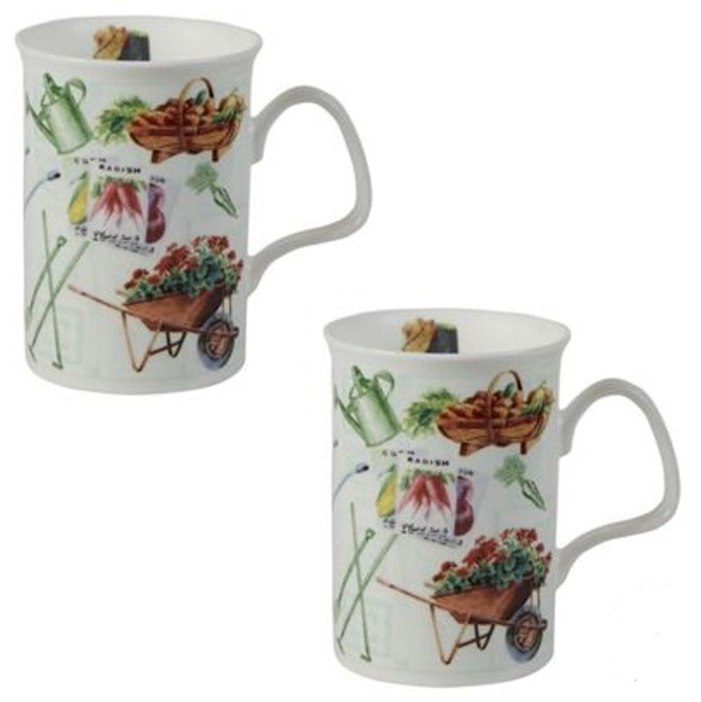 Roy Kirkham Lancaster Mug -IN THE GARDEN, Set of 2, Vegetable design