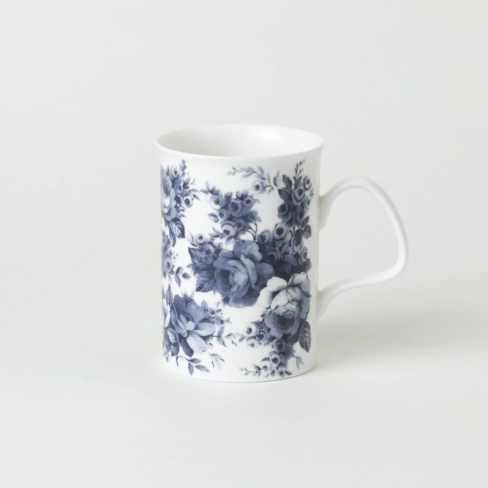 Roy Kirkham LANCASTER MUG-BLUE CHINTZ, set of 6, Bone China Made in England