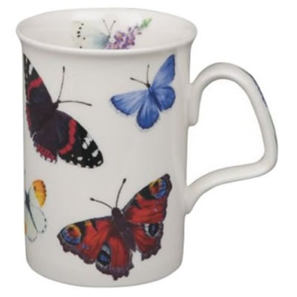 Roy Kirkham Lancaster Mug - Butterfly Garden Set of 6, Bone China Ceramic, Made in England