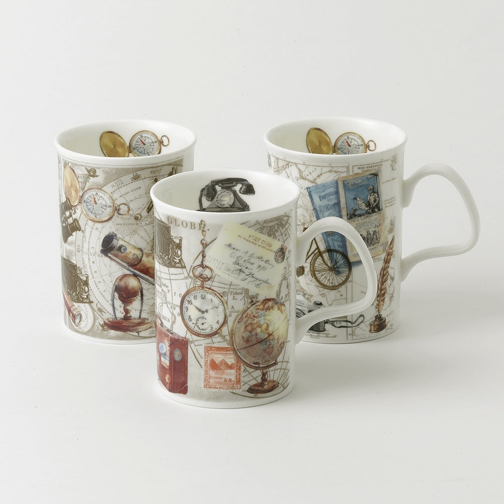 Roy Kirkham Lancaster Mug - Pastimes Set of 6, Bone China Ceramic Made in England