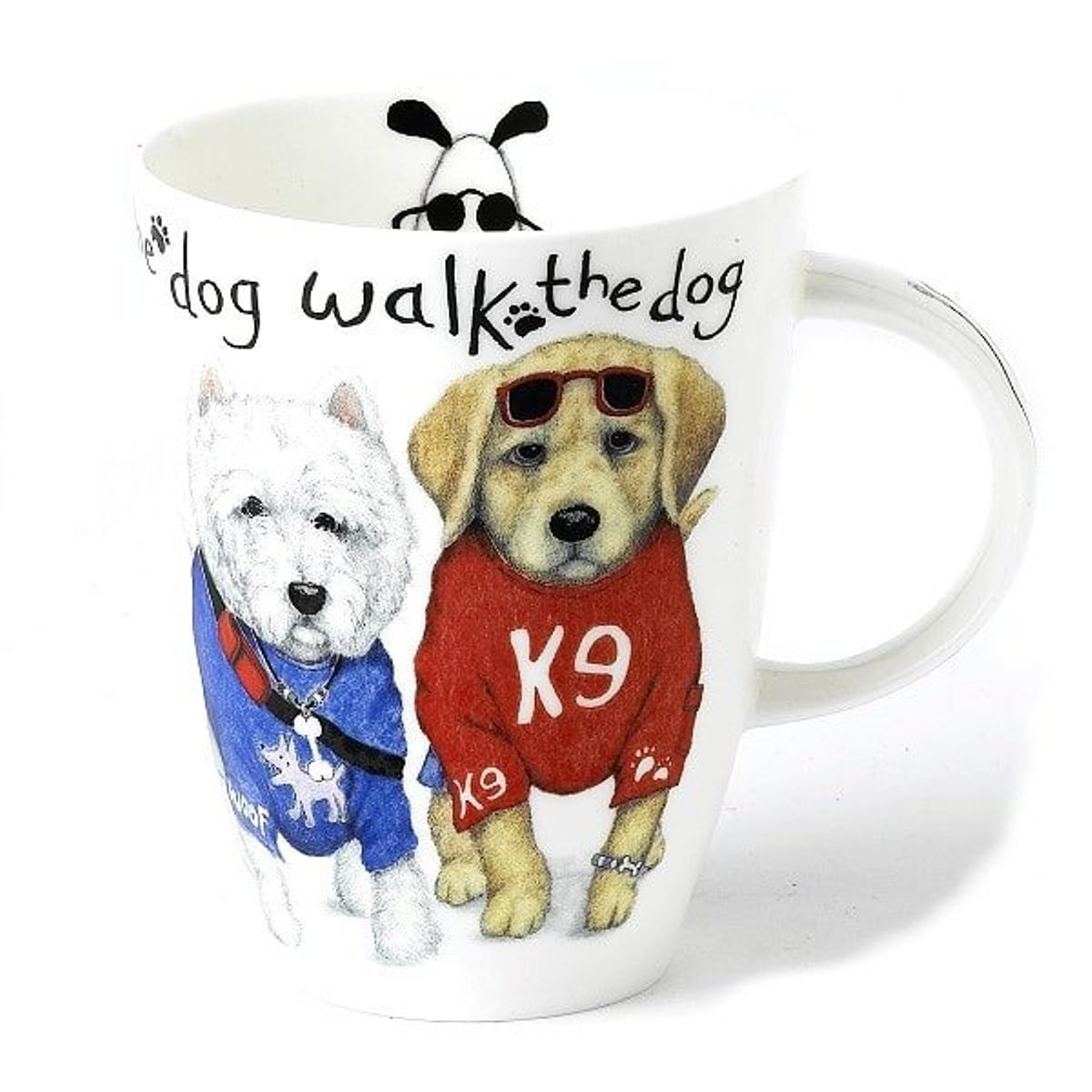 Roy Kirkham Animal Fashion Dog Louise Mug, Set of 6, Bone China Ceramic, Made in England