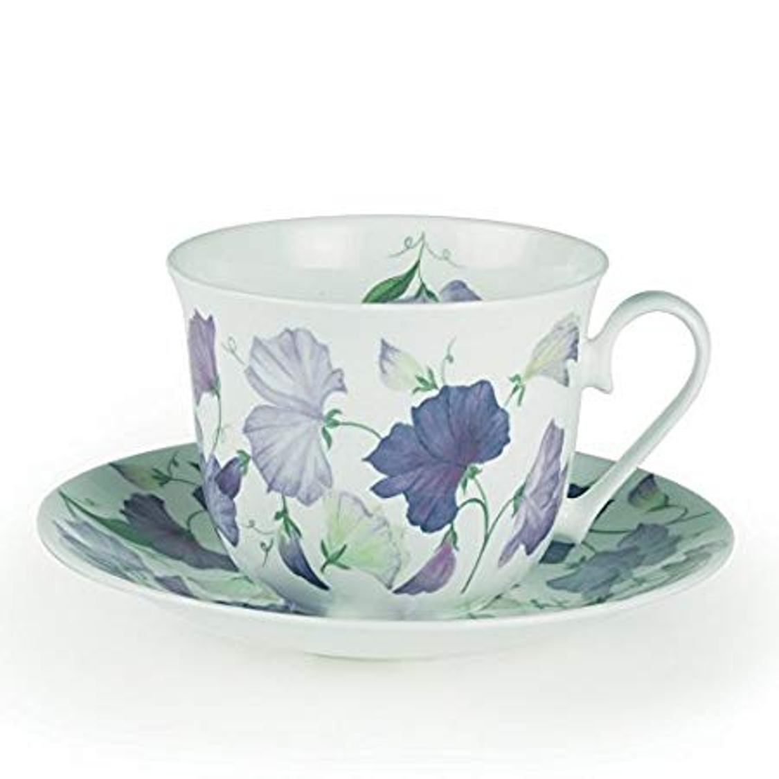 Roy Kirkham Breakfast Cup/Saucer-SWEET PEA-LILAC Set of 2