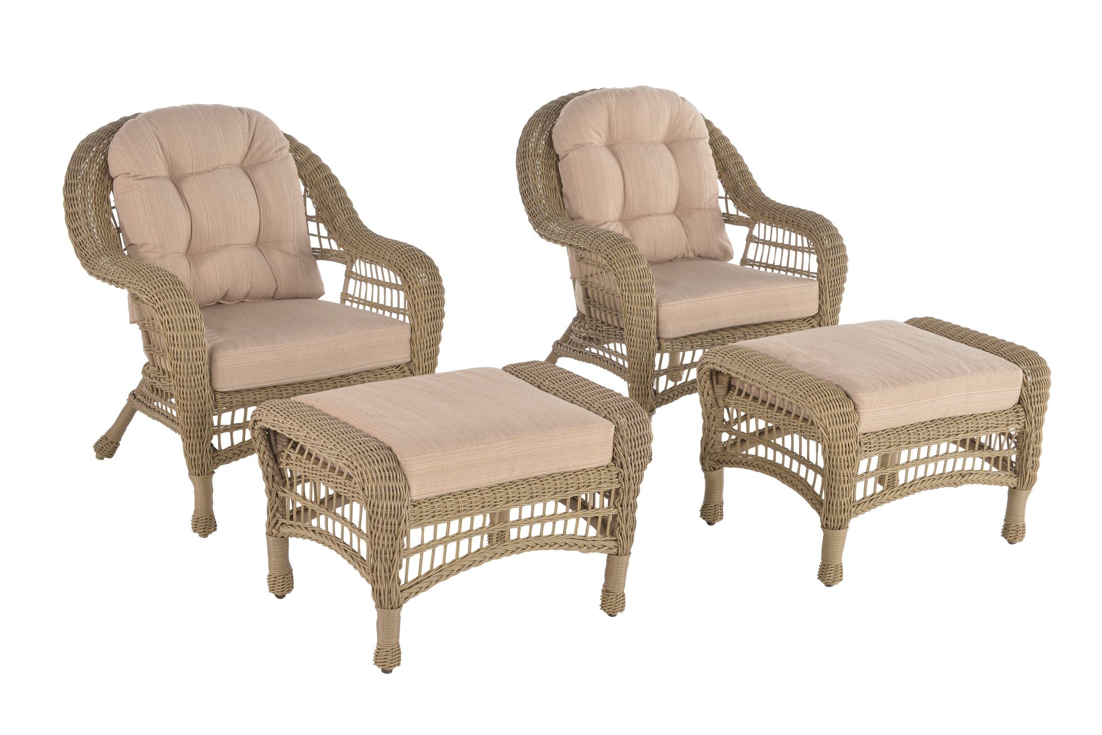Outdoor Garden 4 pc conversation set with ottomans
