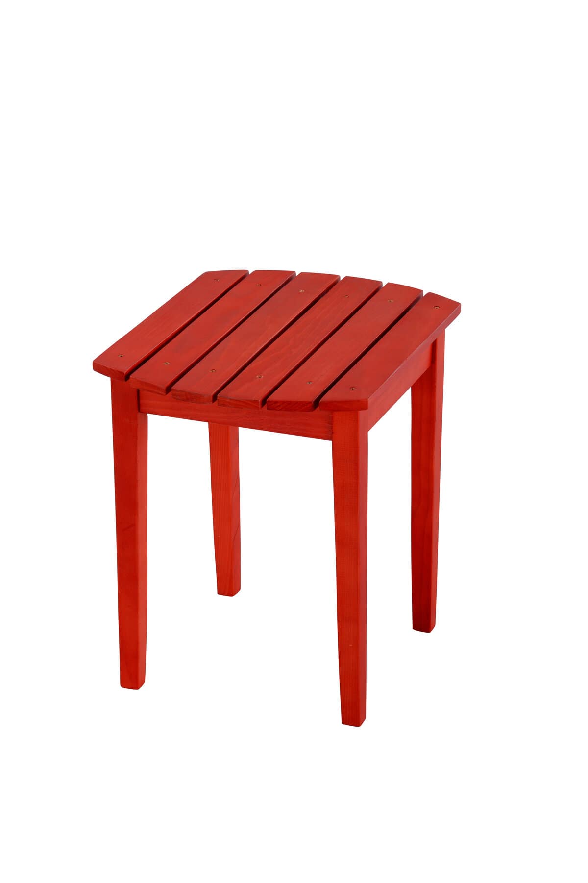 Red Solid Wood Side Table