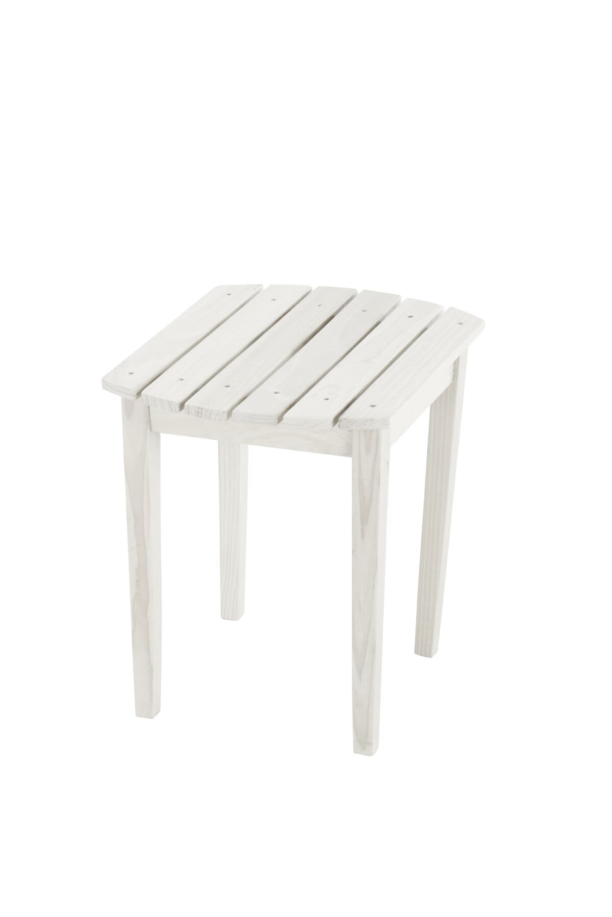 White Solid Wood Side Table