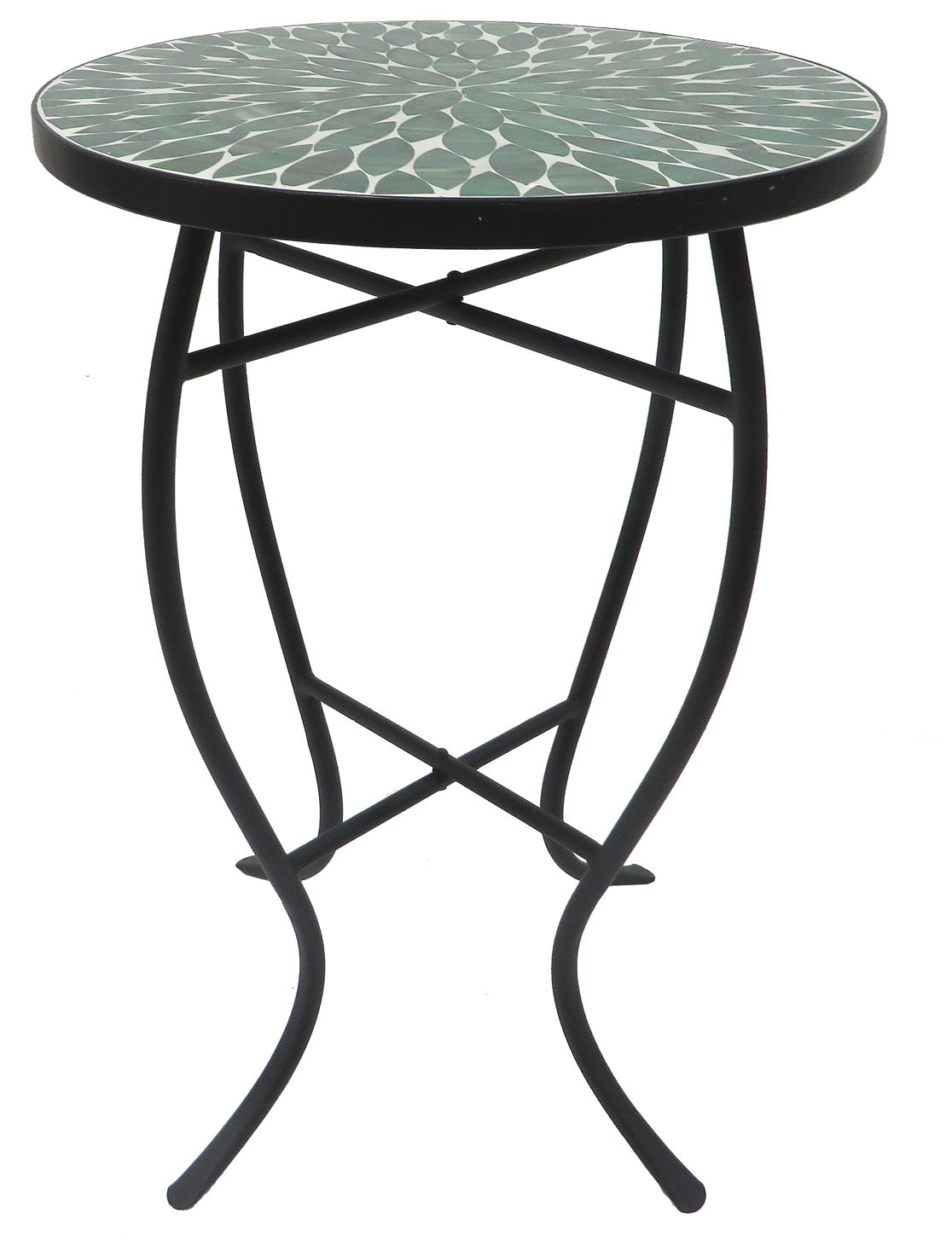 Mosaic Art Collection Leave Green Accent Table
