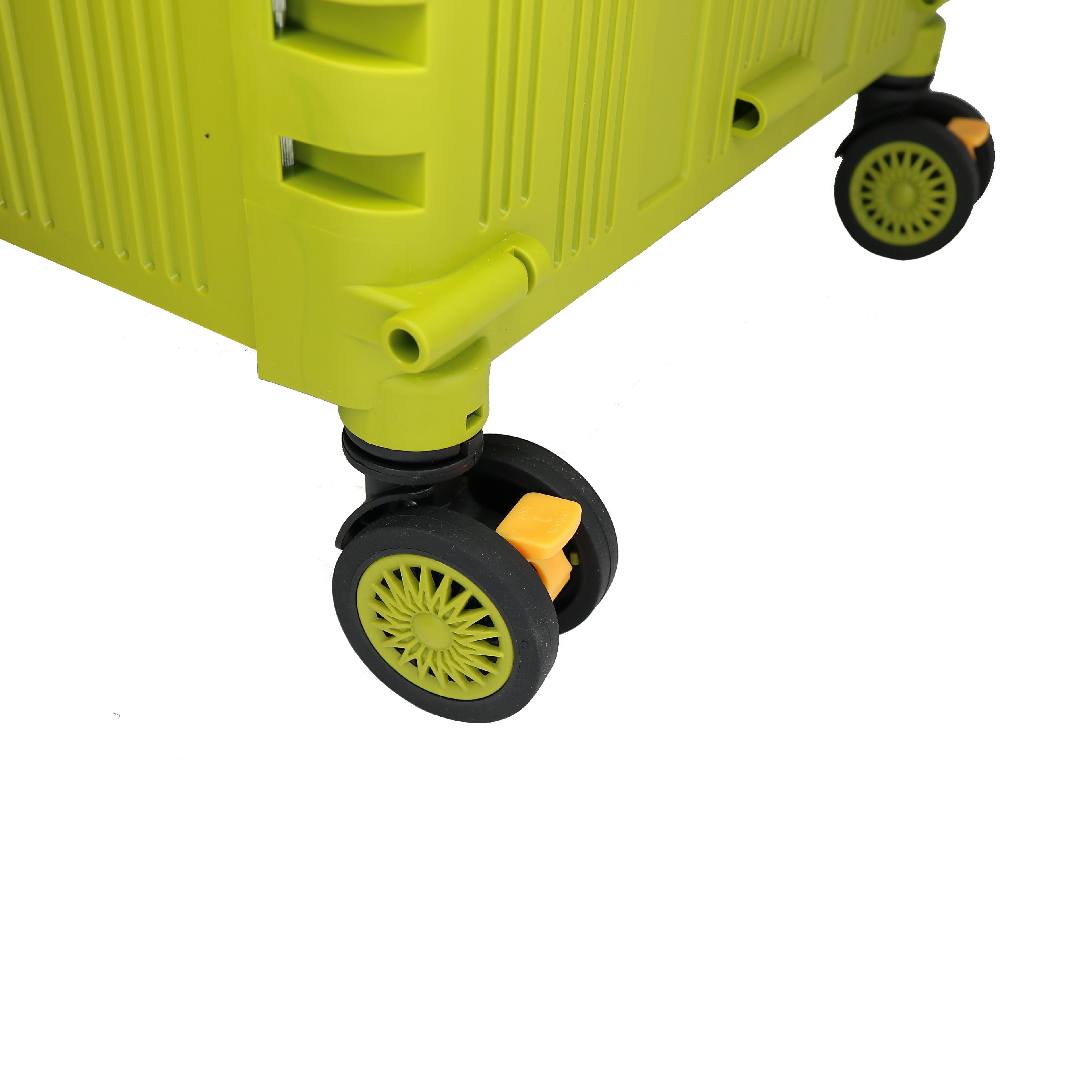 Jiallo Foldable Utility Crate with 360 degree Spinner Wheels & Telescopic Handle (Green Color)